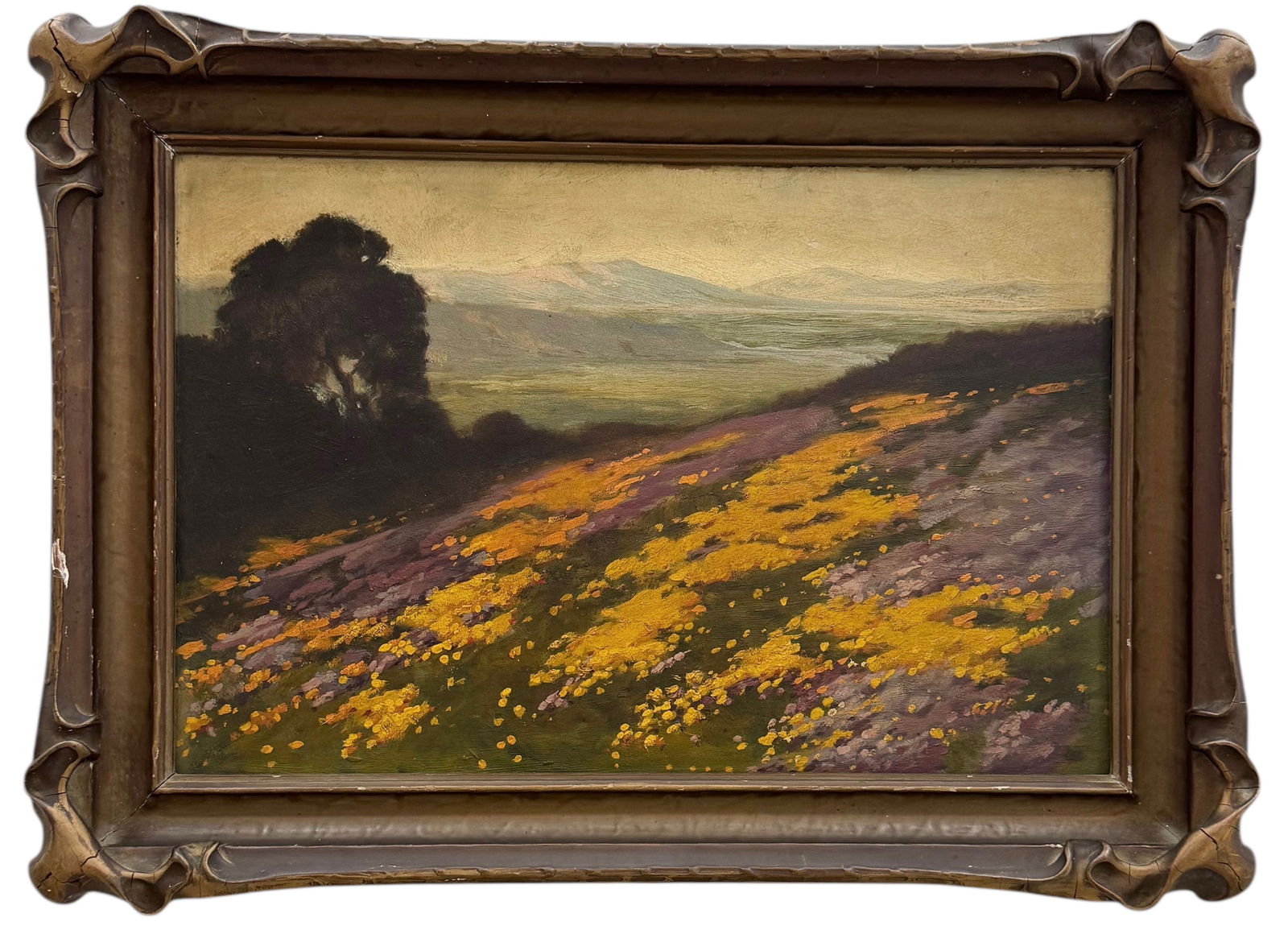 American Impressionist California Poppies Landscape Attributed To John Marshall Gamble (1 of 6)