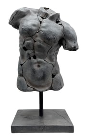 Large Contemporary Male Nude Torso Sculpture 24"