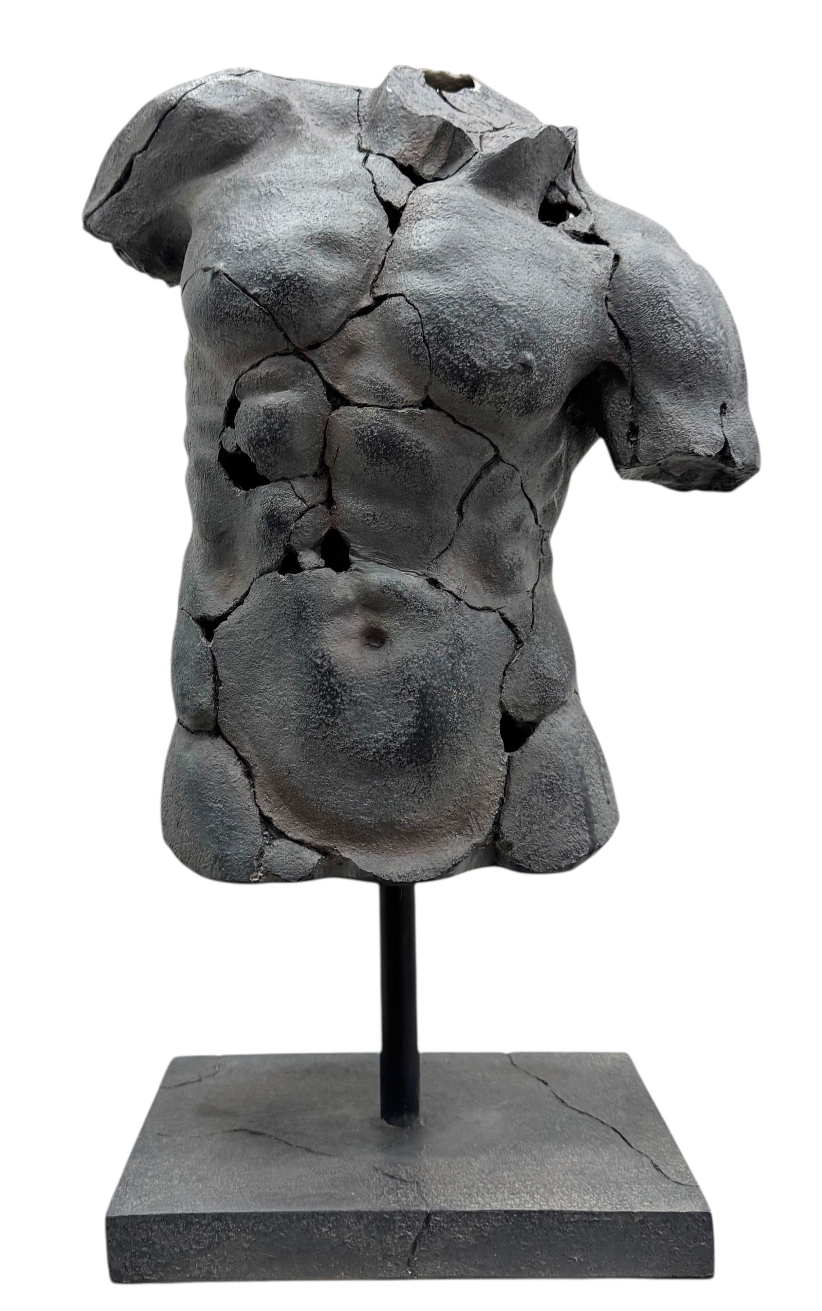 Large Contemporary Male Nude Torso Sculpture 24": Made out of some type of resin material 24 1/2 x 11 1/4 x 8 1/4 in. Domestic Flat Shipping Price: $80