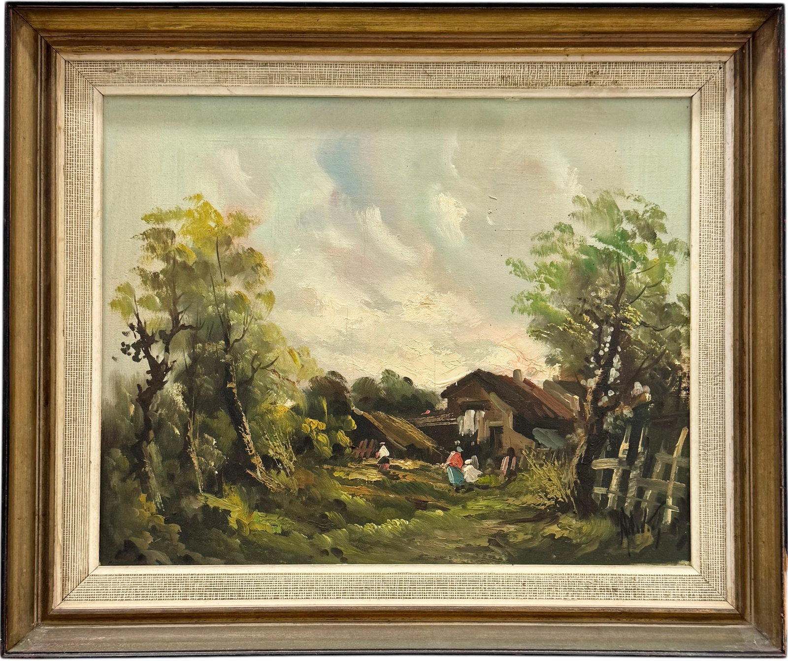 ANTONIO DEVITY (1901-1993, Italian) Landscape: Oil on canvas 20 x 16 in, 25 x 21 in (framed). Domestic Flat Shipping Price: $80
