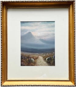 Nicely Framed British School Signed Pastel Landscape