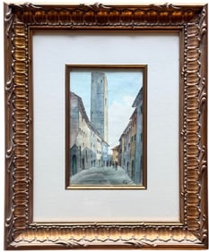 GUIDO GENNAI (b. 1895, Italian) Nicely Framed Watercolor Townscape