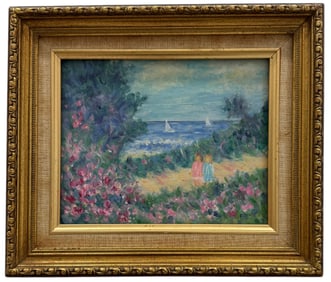 Croatian Impressionist Landscape Signed & Dated 1990 Oil On Board