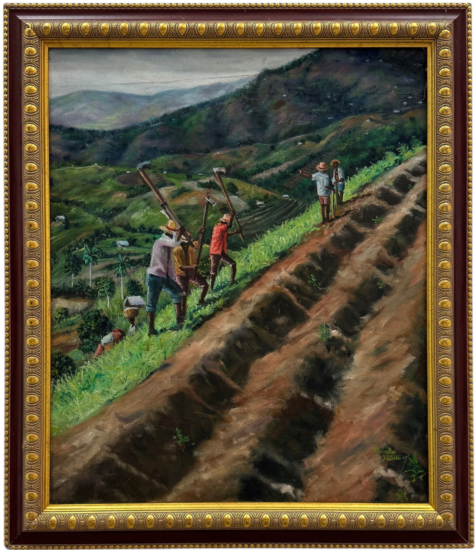 MARCELLUS MATHIEU (20th c, Haitian) Field Workers (1 of 4)