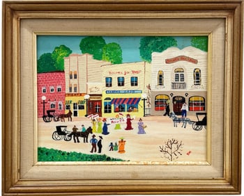 BARBARA CARPENTER Women's Rights Signed Folk Art Painting