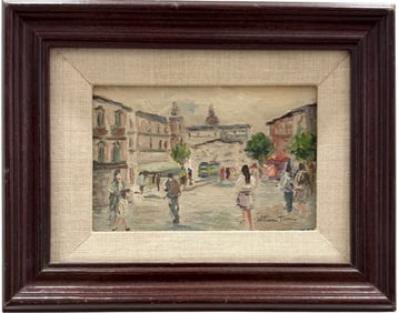 WILLIAM TURNER Impressionist Paris School Street Scene Oil Painting