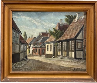 FRANDS FRANDSEN (1885 - 1979, Danish) Townscape