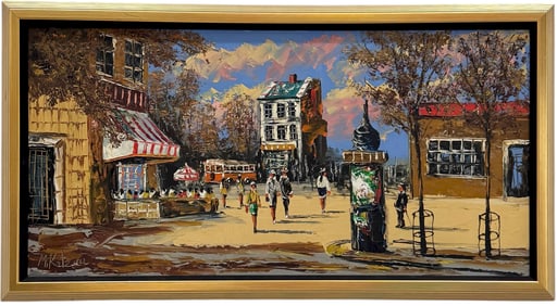MORRIS KATZ (1932-2010, American) Large European Street Scene