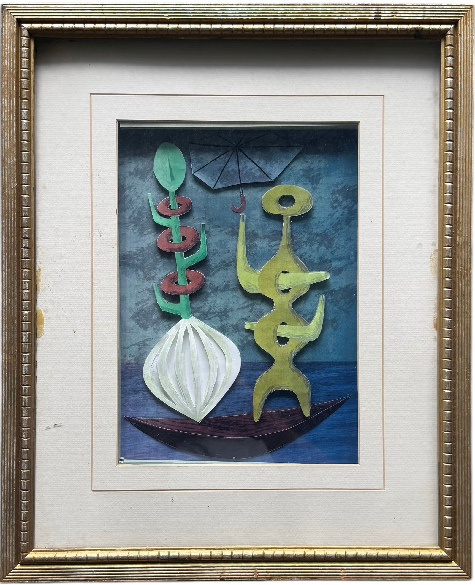 Vintage Surrealist Abstract Collage Framed Assemblage (1 of 3)