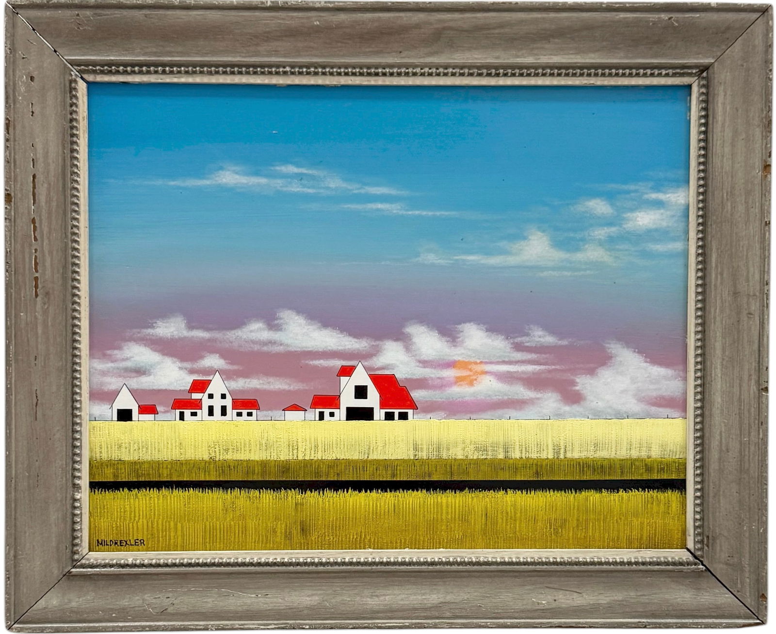 BOB MILDREXLER (20th c, American) Missouri Artist, Landscape With Houses (1 of 3)