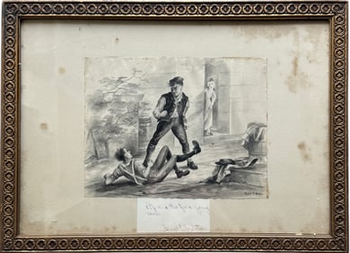 ROBERT DAVID WILKIE (1828-1903, American) 19th Century Charles Dickens Illustration