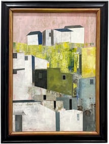 OSCAR PALMEIRI Mid-Century Modern Latin American Cubist Cityscape