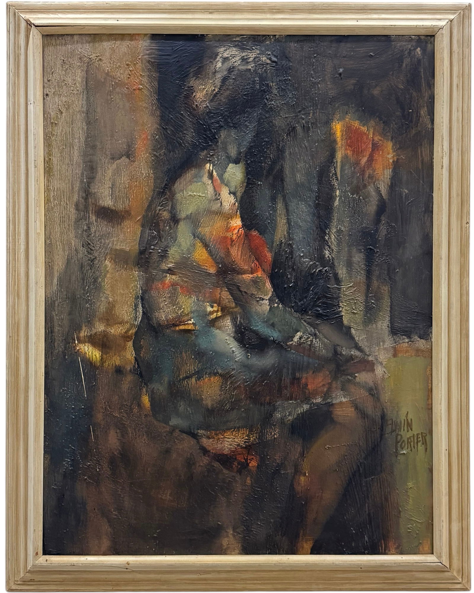 ELWIN PORTER (20th c, American) Mid-Century Modern Figural Abstract (1 of 3)