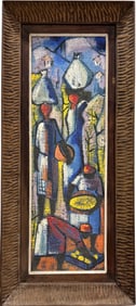 Nicely Framed Haitian School Modernist Signed Oil Painting