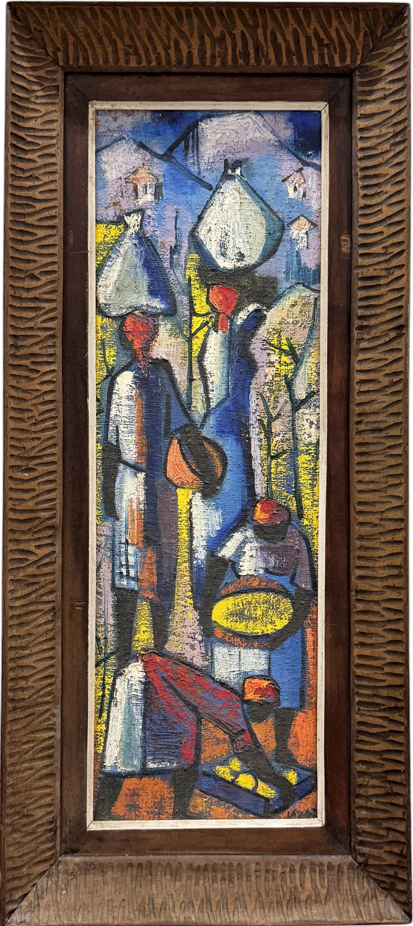 Nicely Framed Haitian School Modernist Signed Oil Painting (1 of 4)