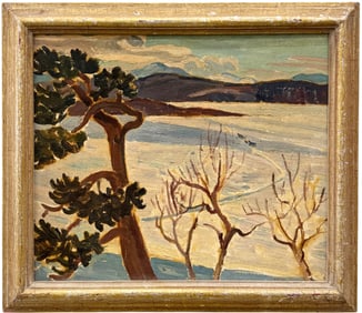 NAOMI JACKSON GROVES (1910-2201, Canadian) Fauvist Winter Landscape, Quebec Artist