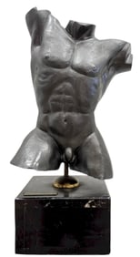 HECTOR LOMBANA PINERES (1930-2008, Colombia) Male Nude Stone Sculpture