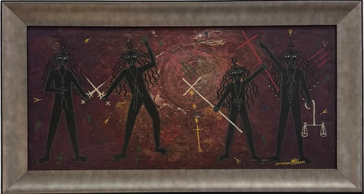 STIVENSON MAGLOIRE (1963-1994, Haitian) Large Voodoo Painting