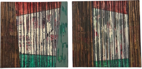 Pair Of Contemporary Abstract Expressionist Paintings