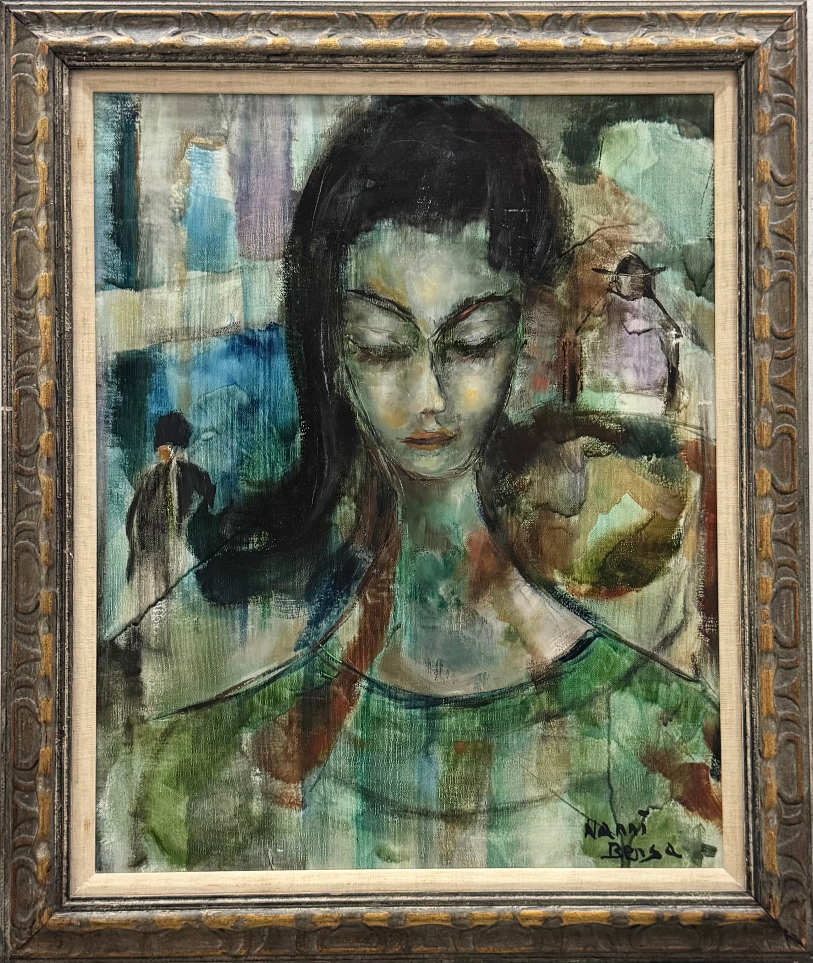 NANNI BENSA (20th c, Italian) Mid-Century Figural Abstract (1 of 3)