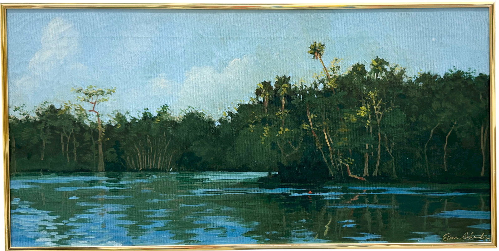 20th Century American Florida Landscape Signed Oil On Canvas Painting (1 of 3)