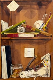 1970's Trompe l'oeil Still Life Children's Room Signed Verso