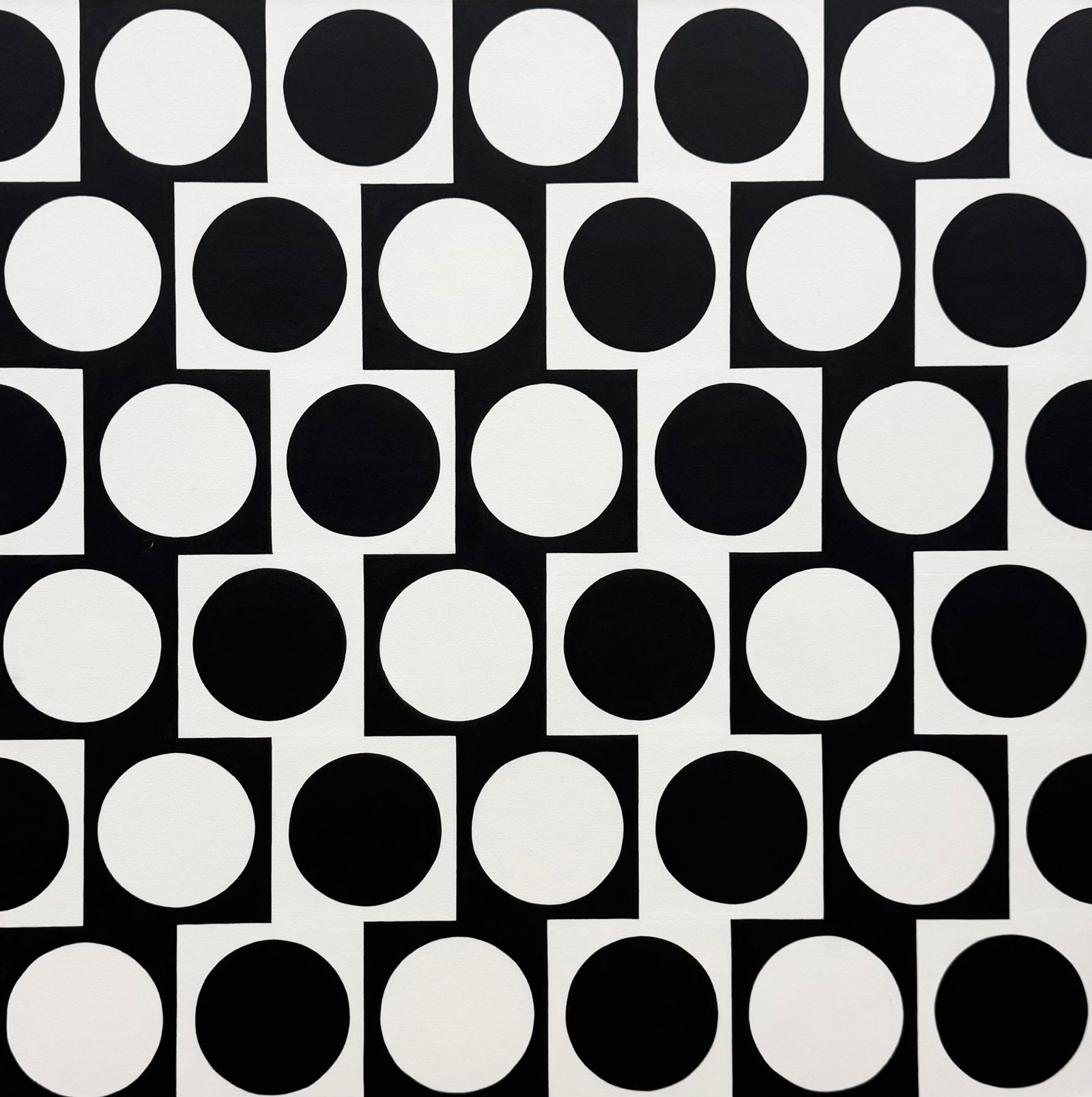 TIM RAY FISHER (20th c, American) Large Black & White Op Art Abstract (1 of 3)