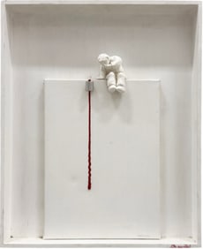 Contemporary Mixed Media Signed Wall Assemblage Titled "Oh Merde"