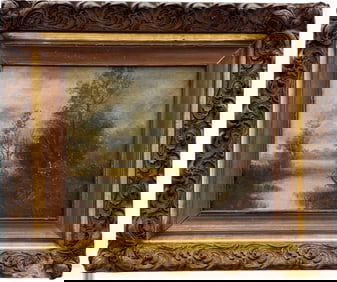 19th Century American Impressionist Landscape Signed Oil Painting