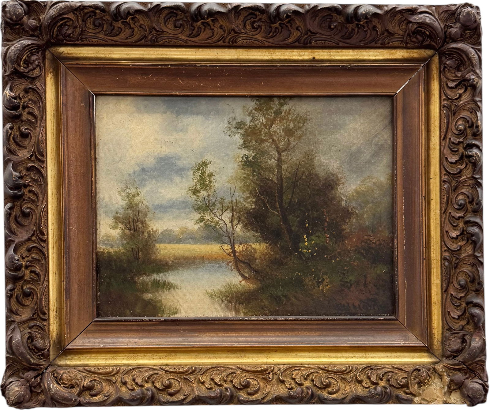 19th Century American Impressionist Landscape Signed Oil Painting (1 of 3)