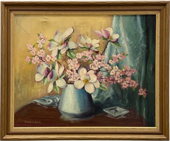 ELIZABETH BURNS (20th c, American) Still Life Of Flowers
