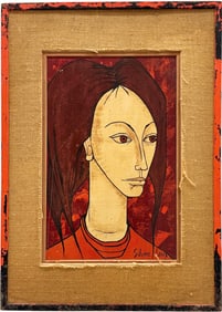 SILVERE CROIX (20th c, French) Mid-Century Modern Portrait Of A Woman