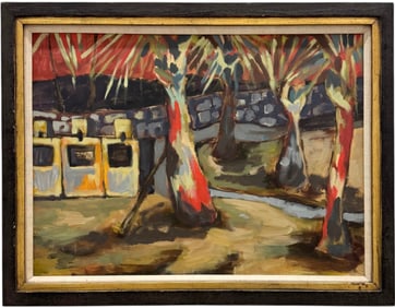Nicely Framed Modern Fauvist Landscape Painting