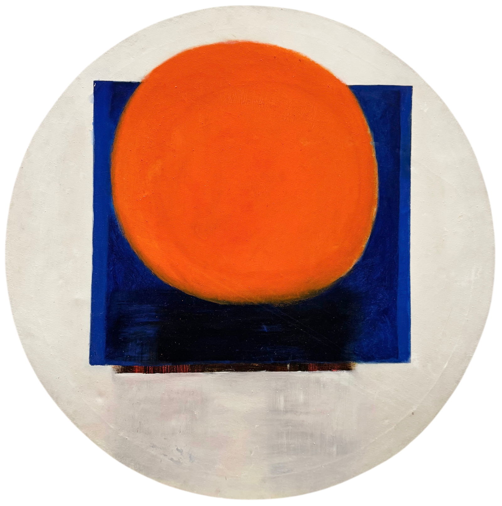 Mid-Century Modern Abstract Painting On Round Formed Canvas Signed & Dated 1966 (1 of 3)