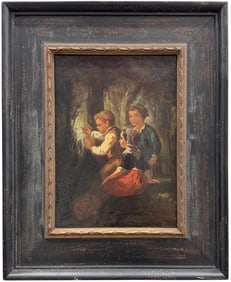 19th Century Painting With Figures Attributed To Madeleine Jeanne Lemaire