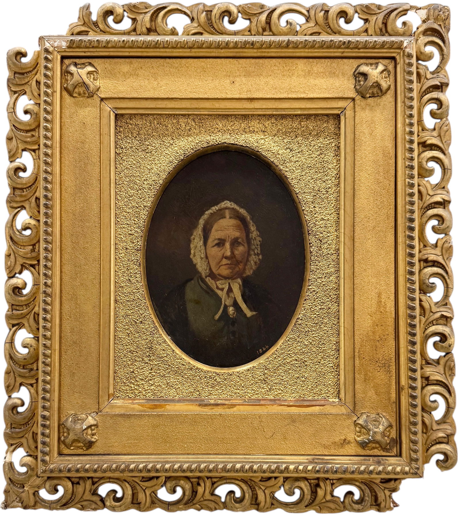 19th Century Oval Portrait Of A Woman Dated 1844 (1 of 3)