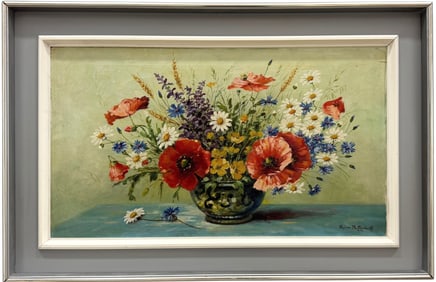 HEINS MITTENDORF 1930's German School Still Life Of Flowers