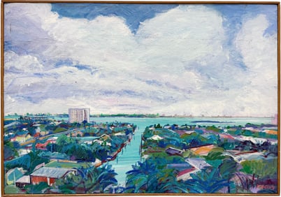 DENNIS VERN CADY (b. 1944, American) Oregon Artist, Harbor Scene