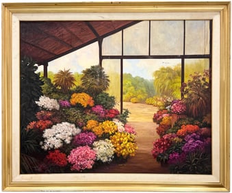 HUMBERTO LEONI (20th c, Venezuela) Flower Garden Monumental As Is