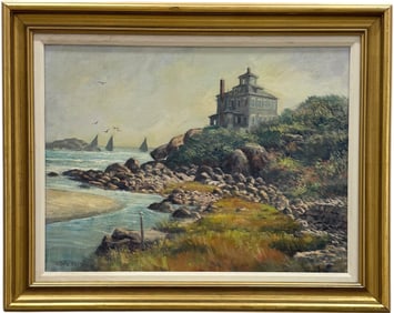 MICHAEL STOFFA (1923-2001, Massachusetts)  The Watchtower, Coastal Landscape