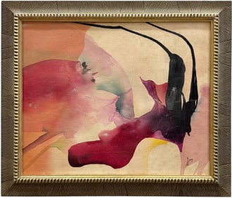 Vintage Abstract Expressionist Mixed Media Signed Painting