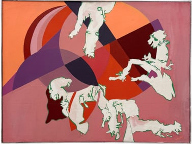 HELEN STEIN (20th c, American) Large Mid-Century Abstract Painting