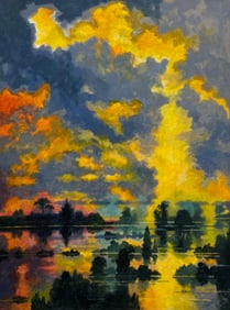 JOESPH DAVOLI "Rising Waters" Florida Modern Landscape Painting