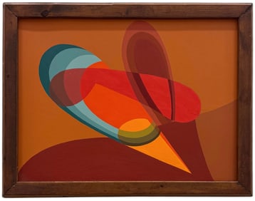 American School Hard Edge Modern Abstract Painting