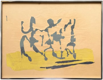 Mid-Century Modern Pencil Signed Serigraph Abstract