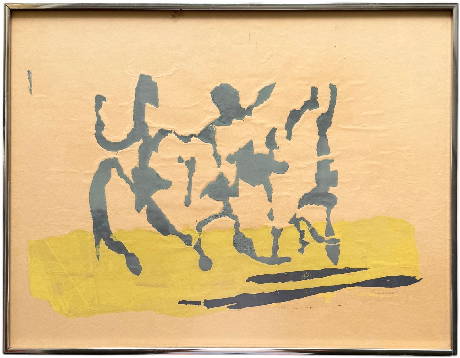 Mid-Century Modern Pencil Signed Serigraph Abstract (1 of 3)