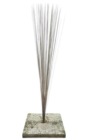 Vintage Spray Sculpture,In the manner of Harry Bertoia On Slate Base 34"