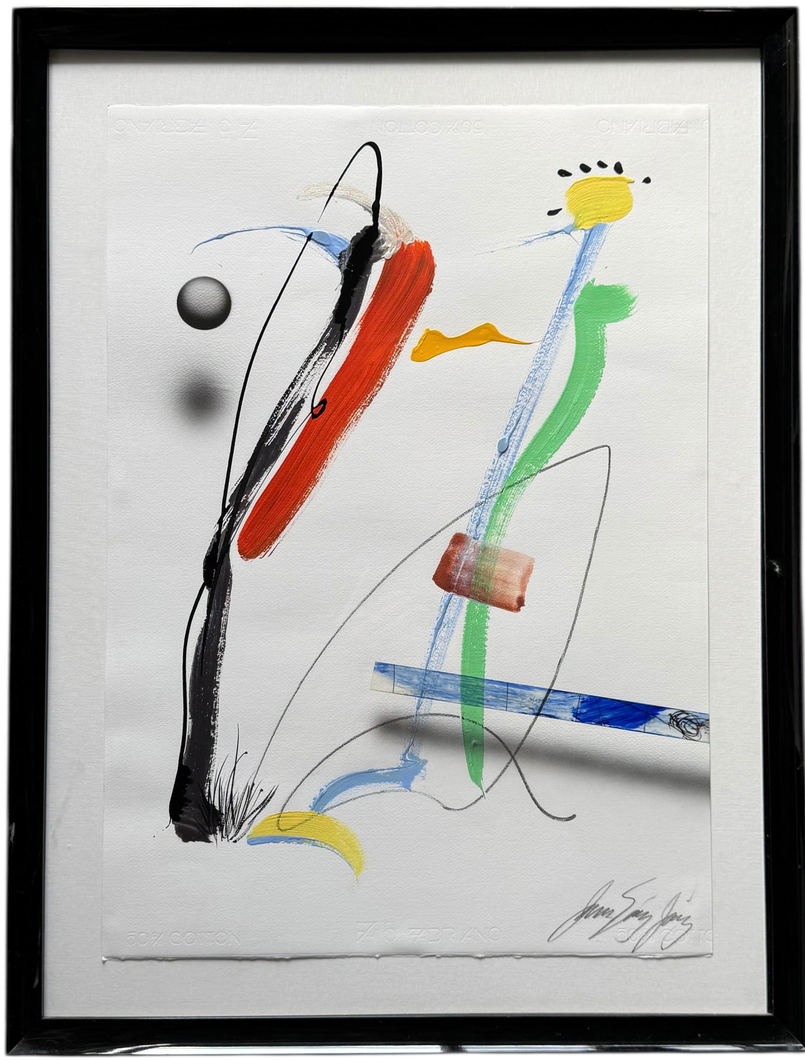 Nicely Framed Cuban School Signed Acrylic Abstract Painting (1 of 4)