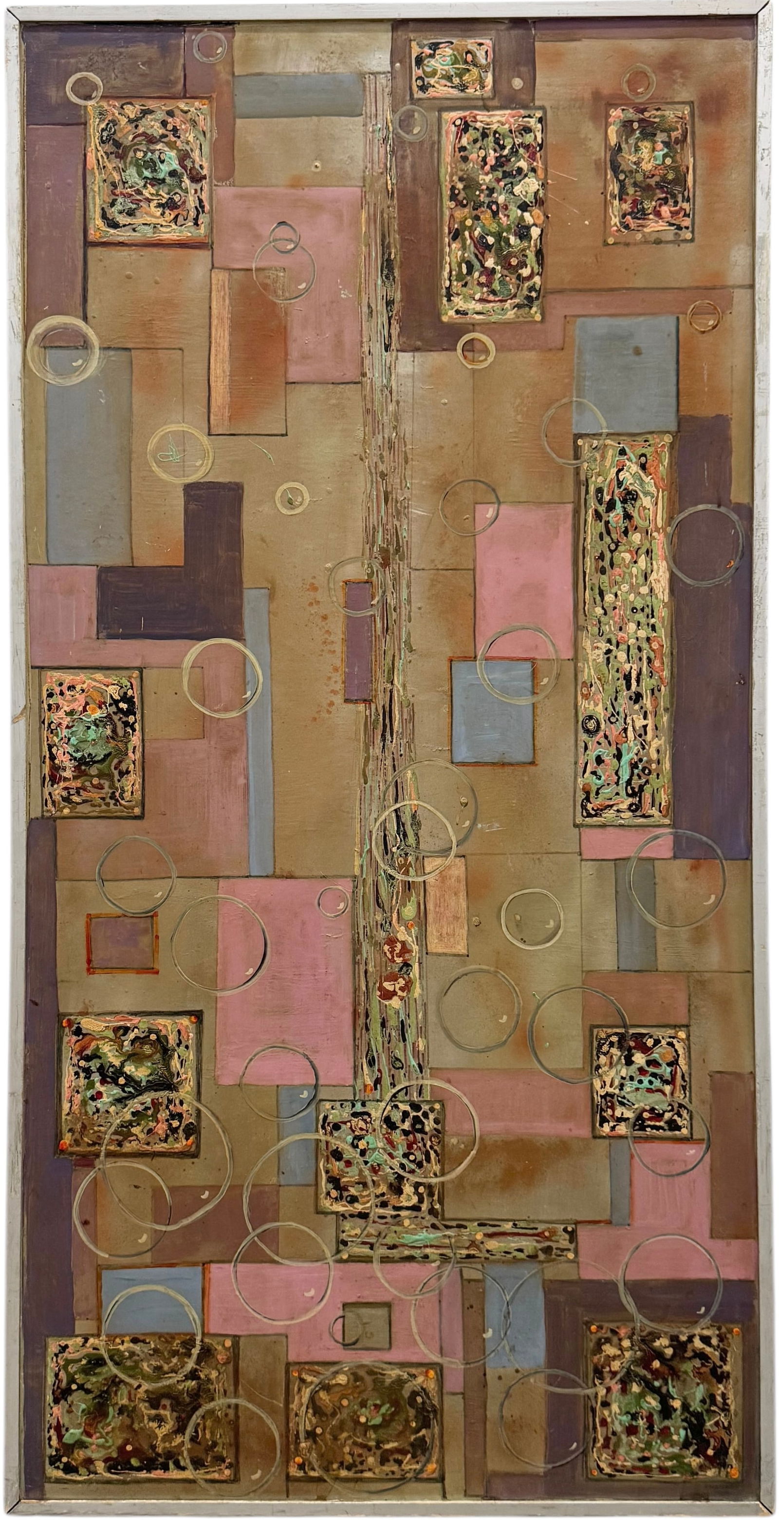 Circa 1970's Mid-Century Modern American School Abstract Expressionist Signed Oil Painting (1 of 3)