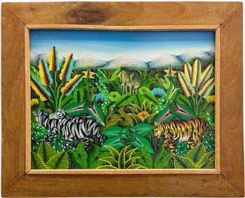 EVENS LAURENT (20th c, Haitian) Jungle Scene